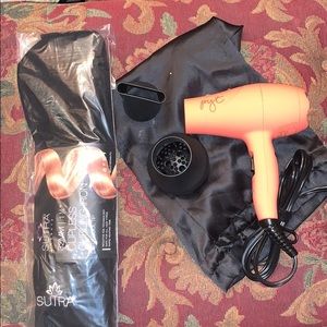 Mini blow dryer and clipless curling iron new